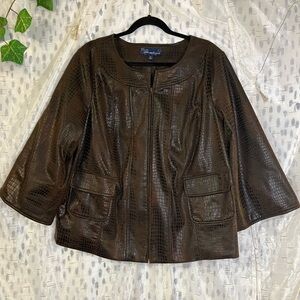 Susan Graver Style brown jacket 1X